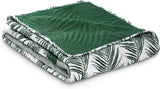 Ameliahome Tagesdecke, Tagesdecke, 170 x 210 cm, doppelseitig, pflegeleicht, Tagesdecke, Pflanzenmuster, grün, weiß, tropische Bonaire-Betten und Decken. Besuchen Sie den AmeliaHome-Store