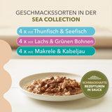 IAMS Delights Sea Collection Getreidefreies Nassfutter für Katzen – Multipack mit verschiedenen Fischsorten in Sauce, getreidefreies Nassfutter für Katzen ab 1 Jahr, 12 x 85 g