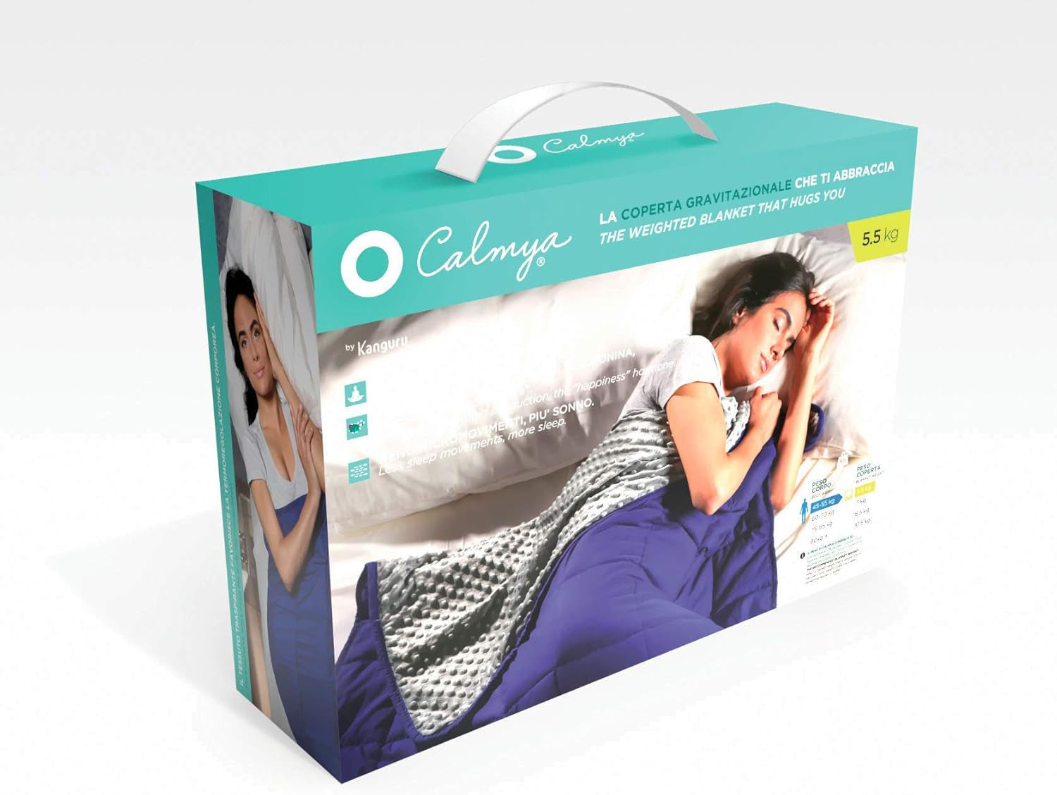 Kanguru Calmya, Gewichtsdecke 10,5 kg, Hilft beim Ein- und Durchschlafen, Geeignet für Personen mit einem Körpergewicht über 90 kg Bettdecken und Steppdecken Naty Shop