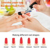 100 Stück Nagelkunst-Schablonen, Modellierschablonen, selbstklebend, mit 4 Blatt transparenten, selbstklebenden Nagelpads und 3 Nagelfeilen, Gel-Nagelverlängerungszubehör für künstliche Nägel
