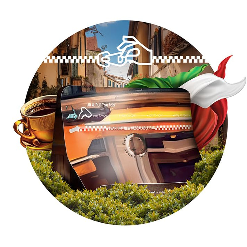 Geröstete Kaffeebohnen Italiana Bellagio 1kg | 80 % Arabica und 20 % Robusta | mit einem Hauch von Nüssen und dunkler Schokolade | frisch geröstet, säurearm | für Kaffeemaschinen | Blauer Orca-Kaffee