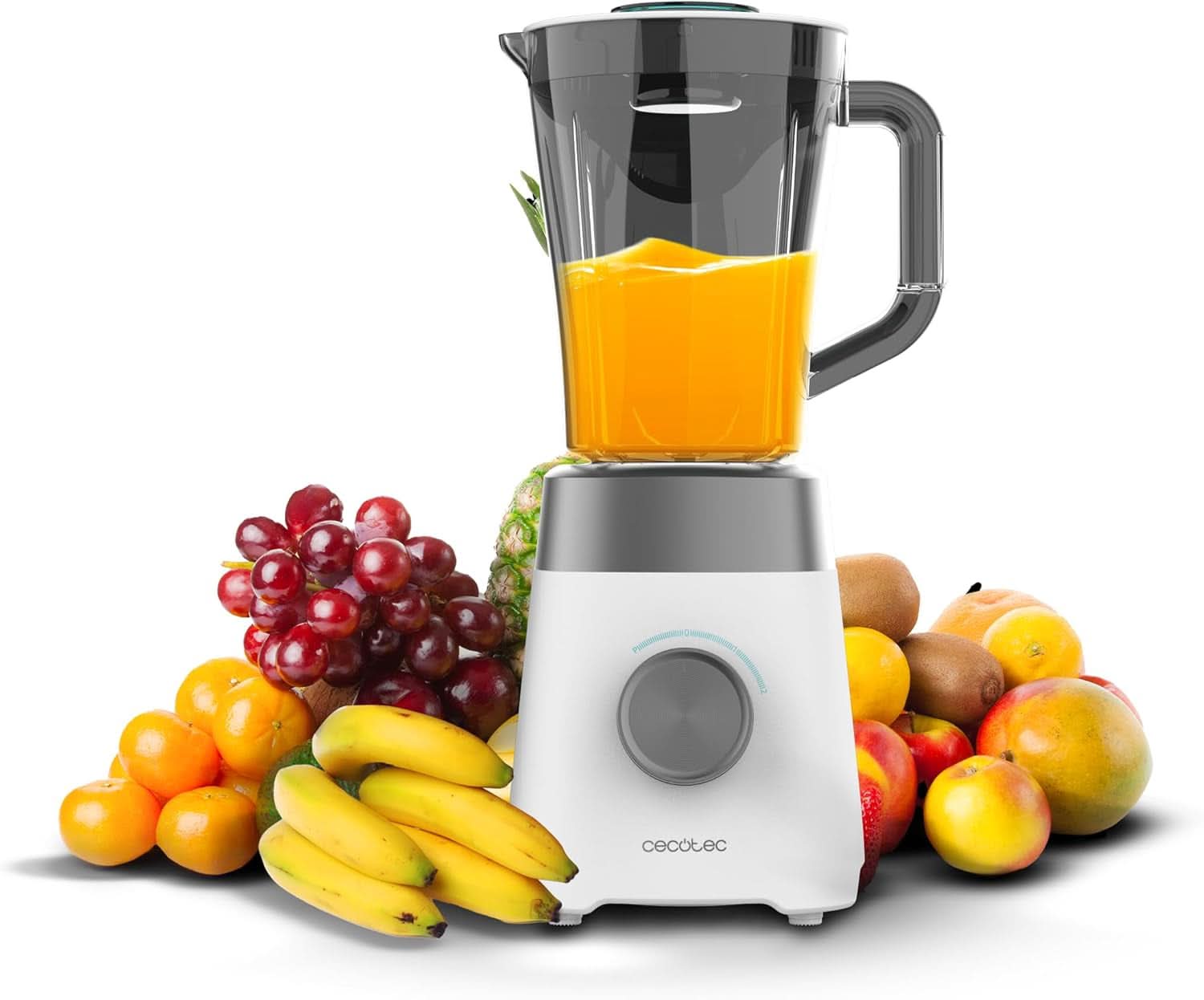 Cecotec Standmixer Power Black Titanium 2200MAX Smooth, 2200 W Maximale Leistung, 6 Klingen Aus Edelstahl, Ice-Crush-Funktion, Turbo- Und Smoothie-Funktion, Autoclean-Funktion Kitchen Naty Shop Weiß 1300 W | 1,5 l | Kunststoff