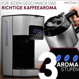 Kaffeemaschine Profi Cook | 8-10 Tassen | Timer | Sensor-Touch-Steuerung | 1,2 Liter doppelwandige Thermoskaraffe | Geschmackssiegel | Filterkaffeemaschine aus Edelstahl | PC-KA 1191