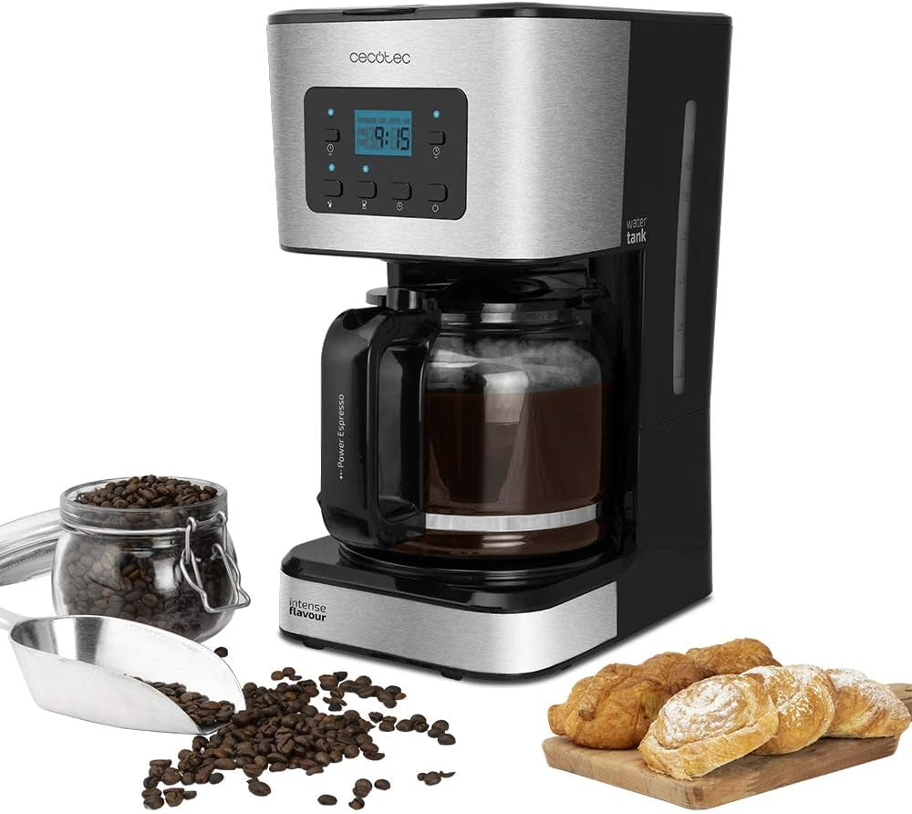 Espresso mit Filter Cecotec Coffee 66 Drop and Touch, Leistung 950 W, 1,5 l, 12 Tassen, Touchscreen, Glaskaraffe, 24-Stunden-Timer, 6 Schalter, wiederverwendbarer Netzfilter