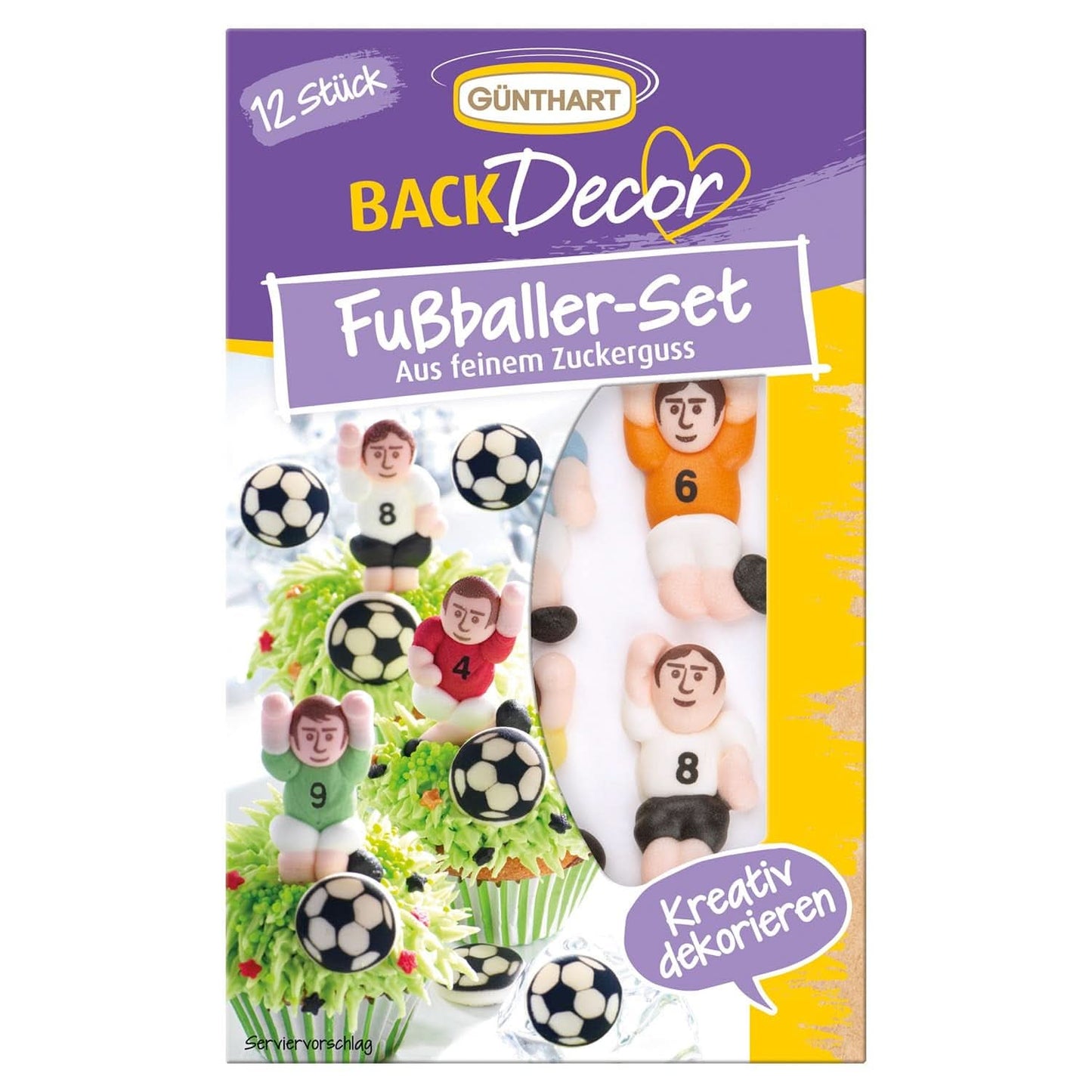 Günthart Backdecor 12 Sugar Soccer Player und Fußbälle, 21 Gramm Naty Shop Sugar Soccer Player
