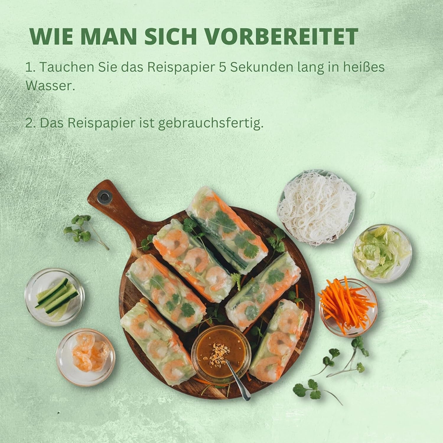 BAMBUSBAUM - Reispapier 31 cm. (Sommerrollen) – 44 x 340 g – Multipack