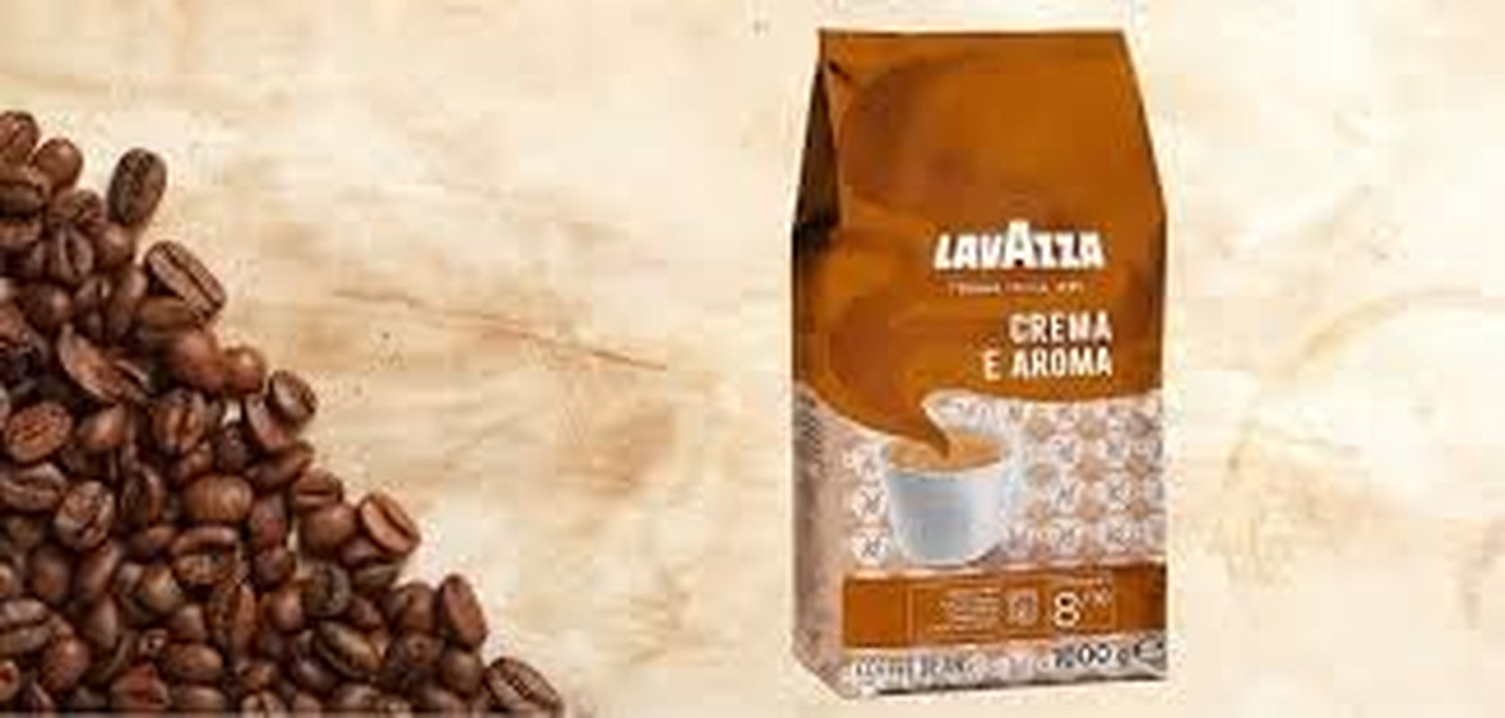 LAV-AZZA Vollbohnenkaffee Cream E Aroma 10x1000g (10kg) Erstklassiger italienischer Kaffee, cremig und aromatisch