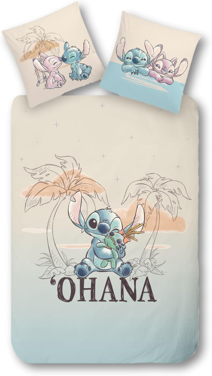 Kinderbettwäsche für Mädchen und Jungen, Cartoon-Bettwäsche aus 100 % Baumwolle – Kids Naty Shop Stitch