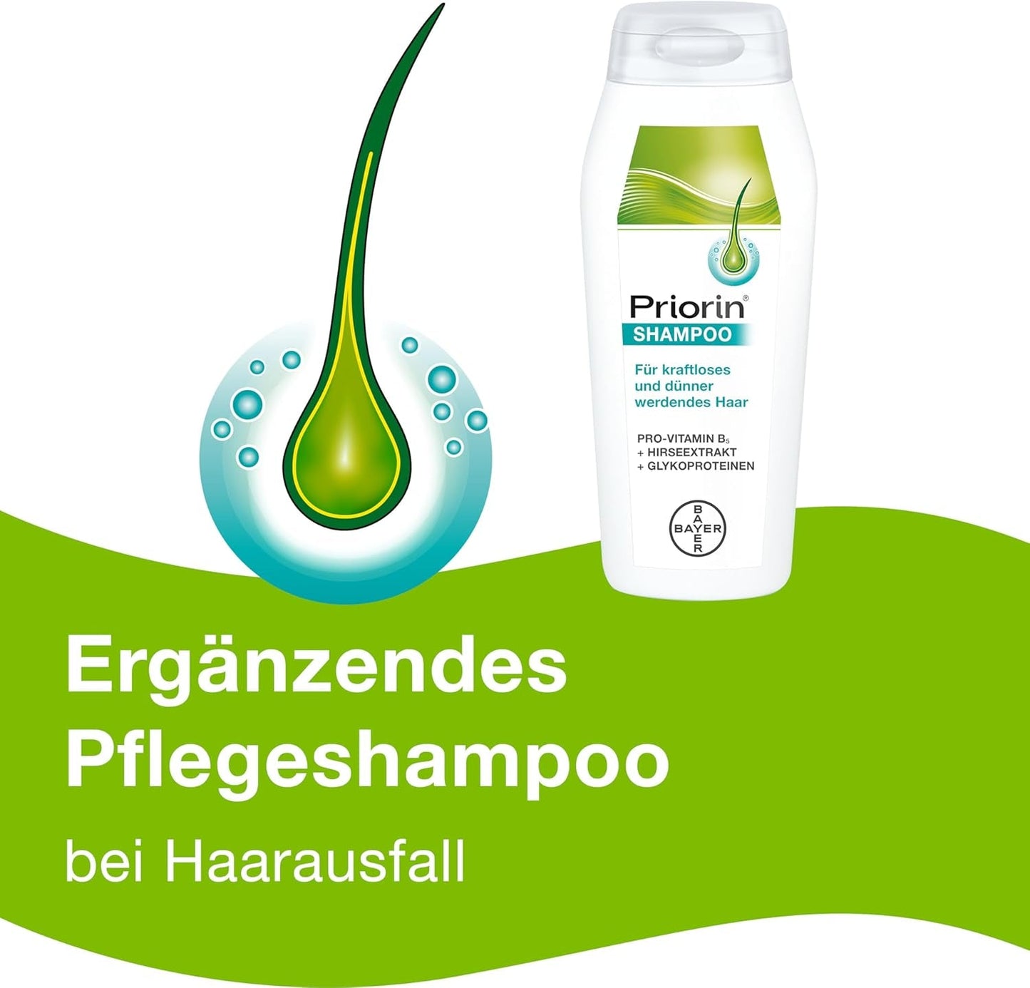 Priorin Shampoo – Haarstärkendes Shampoo – zusätzliche Pflege für schwaches, dünnes Haar – ohne Parabene und Farbstoffe – 1 x 200 ml Haarpflege Naty Shop