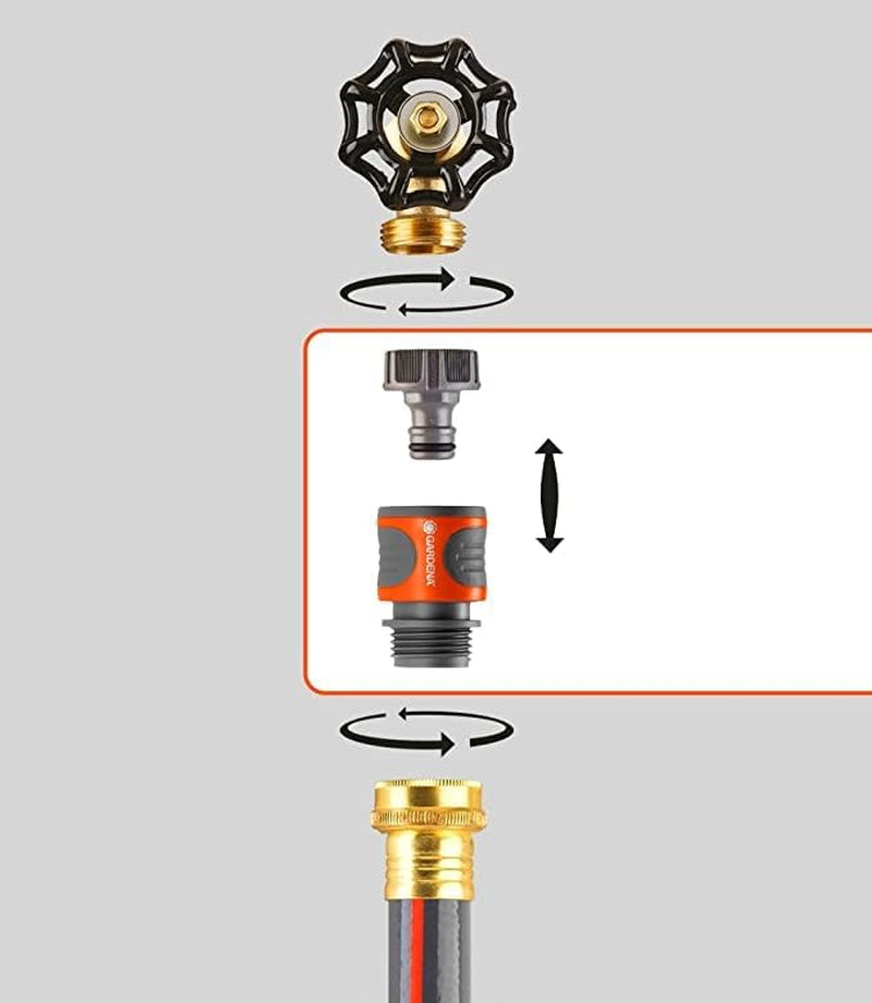 GARDENA 5-teilige Schnellanschluss-Schlauchanschlüsse 18270-81: Schnellanschluss-Set für Gartenschläuche mit 5/8"- oder 1/2"-Anschlüssen: Zum schnellen Anschluss von Gartenschläuchen und Sprinklern