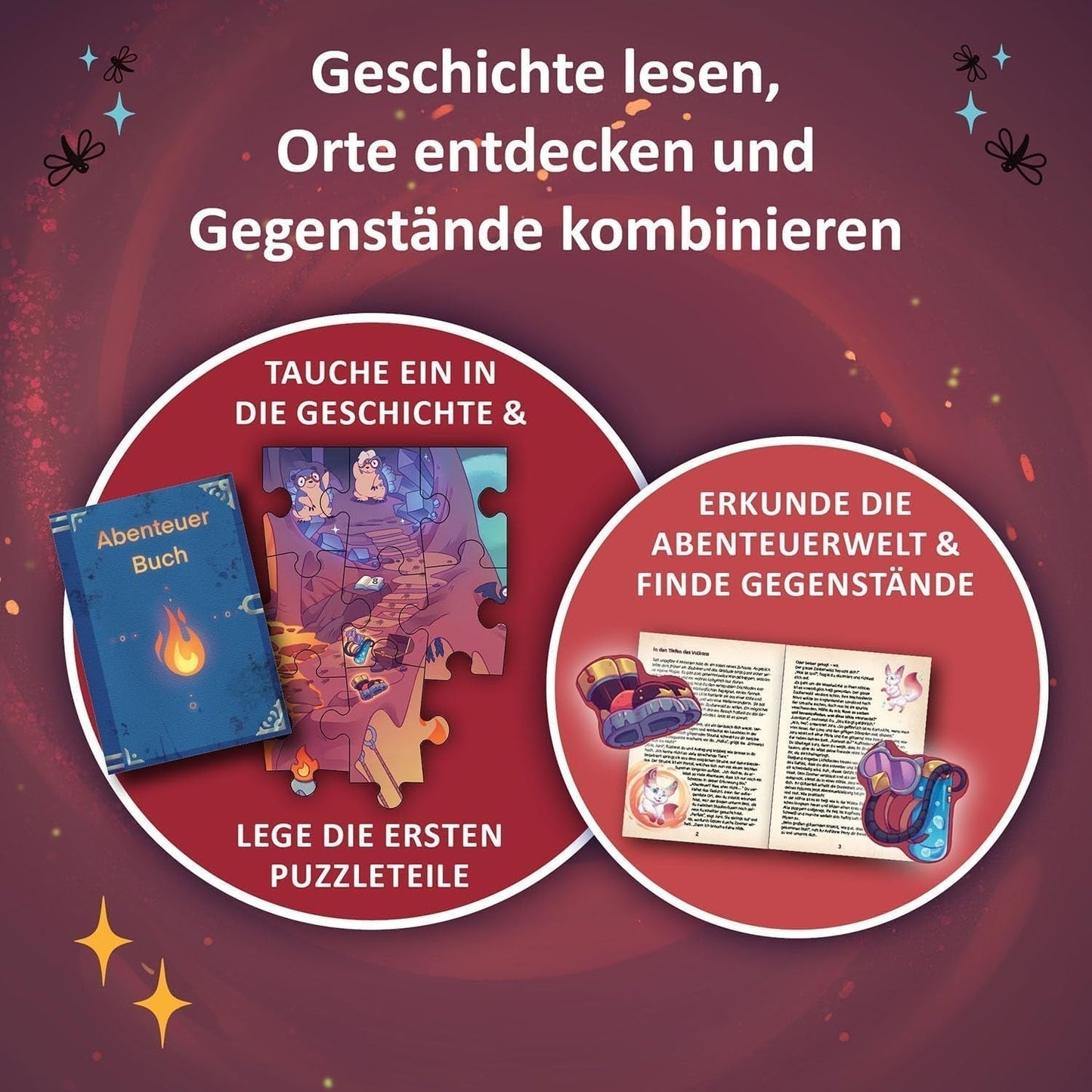 KOSMOS 684853 Den Tiefen Des Vulkans Abenteuerpuzzle, 258 Teile, interaktives Abenteuerpuzzle für Kinder ab 8 Jahren, Entdecken Sie eine Abenteuergeschichte mit jedem Puzzleteil. Puzzle Naty Shop