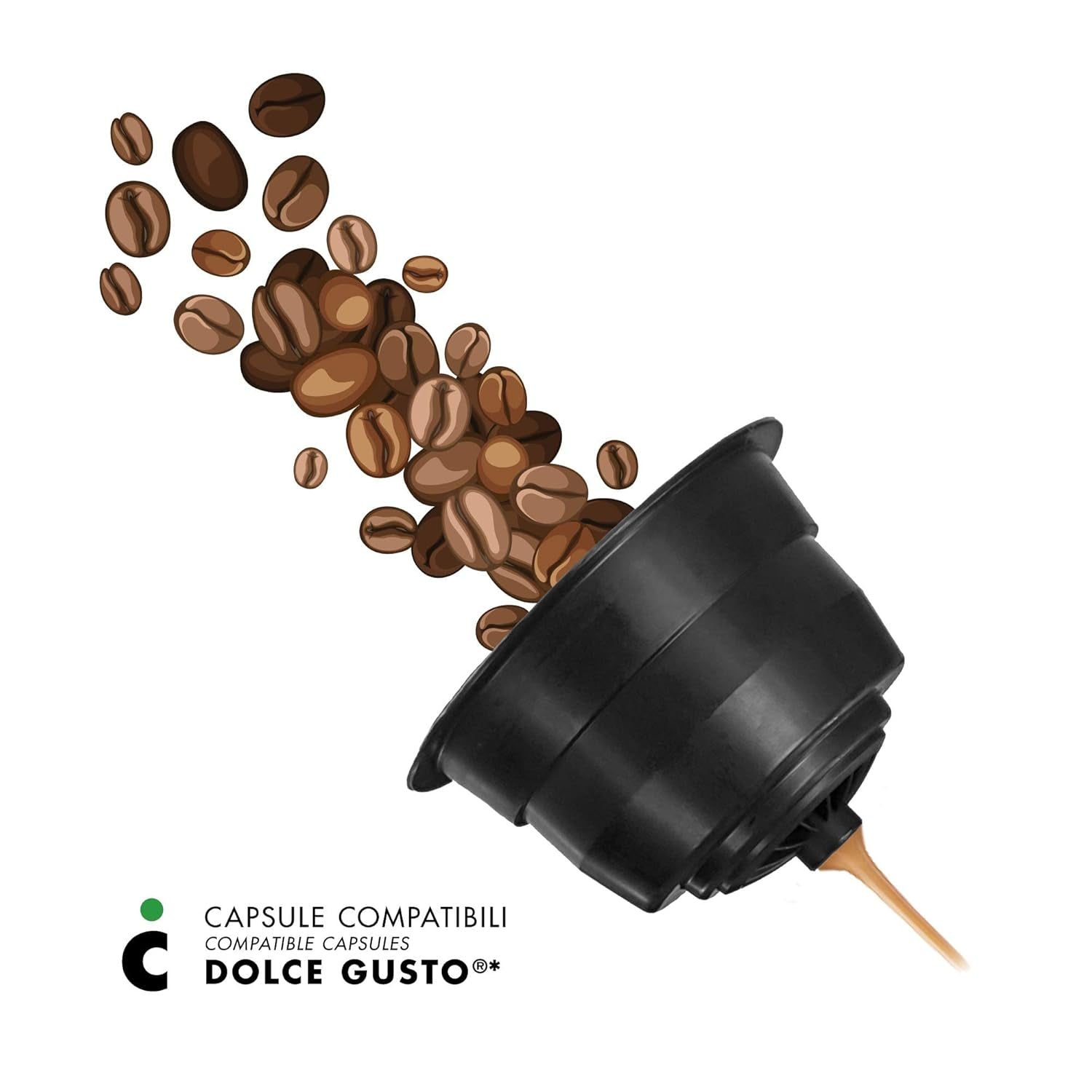 Nescafè Dolce Gusto, 96 Kaffeekapseln mit dem Nescafè-Dolce-Gusto-System kombinierbar - Il Caffè Italiano - Mischung Firenze, Intensität 9