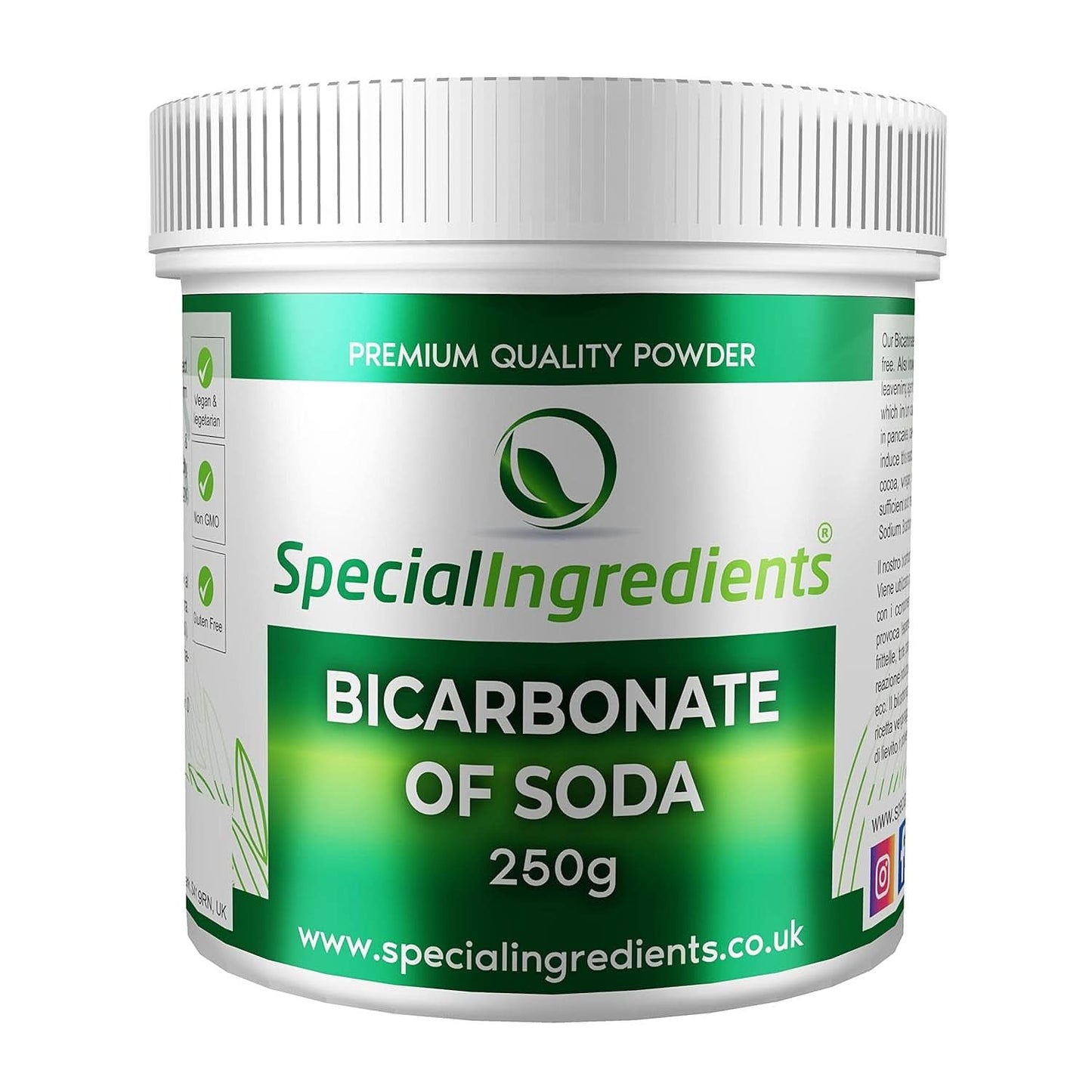 Besondere Inhaltsstoffe Natriumbikarbonat – Premium Qualität Extra Fine Powder, Vegan, Gvo-Frei, Glutenfrei – Recycelbarer Behälter Kitchen Naty Shop