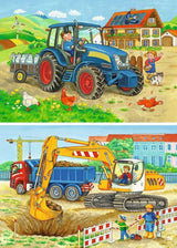 Ravensburger Puzzle für Kinder – 07616 Baustelle und Bauernhof – Puzzle für Kinder ab 3 Jahren, mit 2X12 Teilen Puzzle Naty Shop