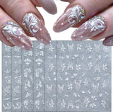 GZMAYUEN 12 Farben Französische Nagelaufkleber, 3D-Nagelaufkleber mit französischem Farbverlauf, selbstklebendes Nageldesign, Nagelzubehör