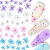 3D-Blumennägel, 6 Gitter, Blumen-Nagel-Charms, Acryl-Nagel-Strasssteine, Nagelzubehör, DIY Frühlings-Nageldekorationen