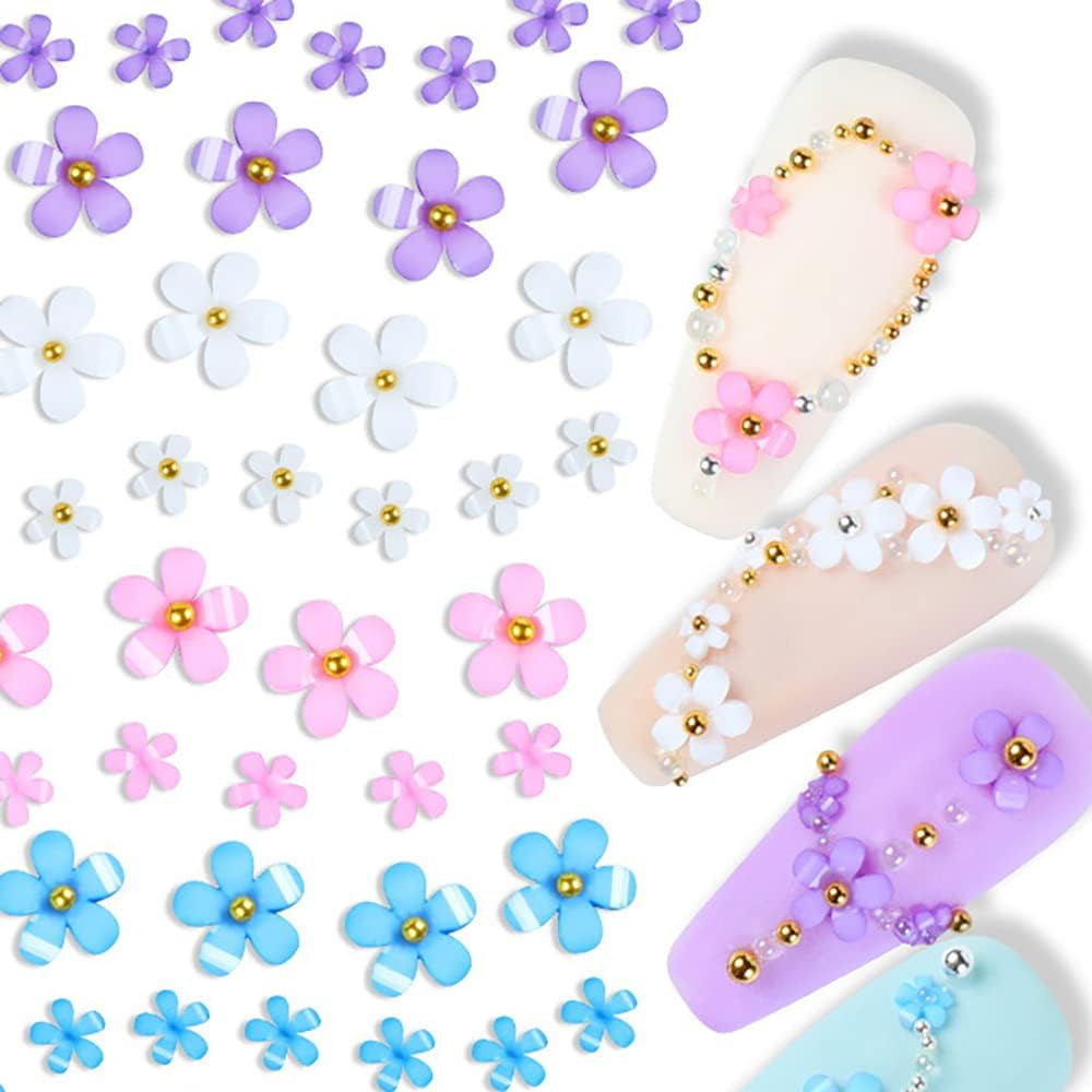 3D-Blumennägel, 6 Gitter, Blumen-Nagel-Charms, Acryl-Nagel-Strasssteine, Nagelzubehör, DIY Frühlings-Nageldekorationen