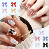 100 Stück 3D Nail Decorations Sets Schleifen Nagelanhänger Nagelkunst Dekorationen Schleife Für Acrylnägel, Süße Kawaii-Schleifenanhänger, Hübsche Nagel-Schleifenanhänger-Dekoration