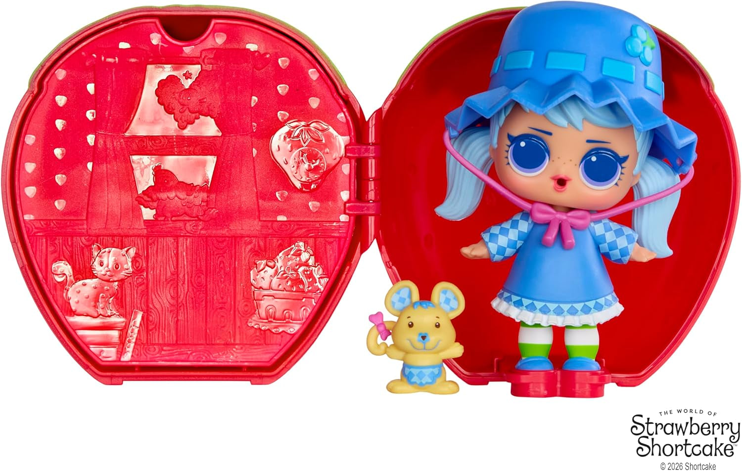 LOL Überraschung! Loves Emily Erdbeer Tots – Duftpuppen zum Sammeln mit 7 Überraschungen, Haustier, Mode, Schuhen, Hut, Spielset mit umwandelbarem Erdbeerhaus, ab 4 Jahren