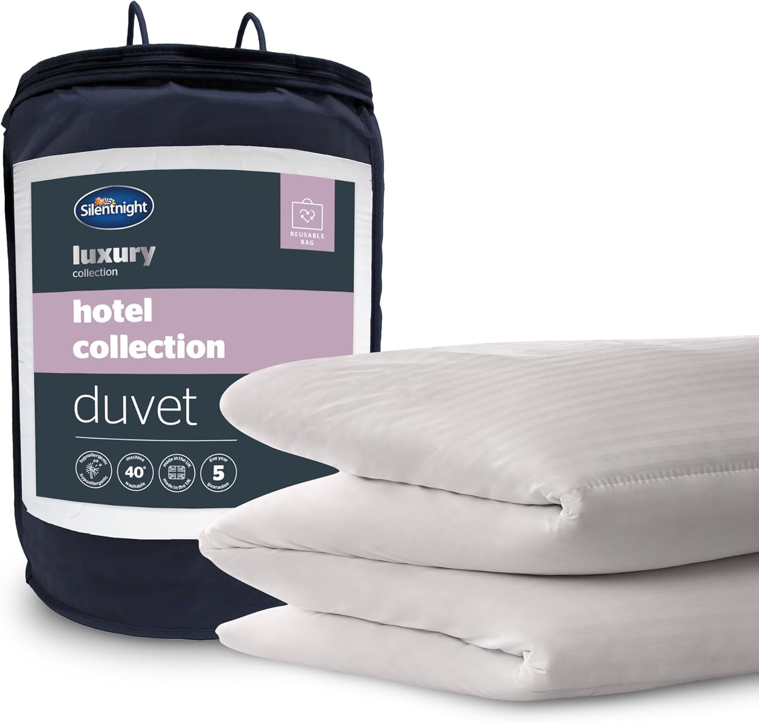 Silentnight Hotel Collection Steppdecke für Doppelbetten, 13,5 TOG, weiß, Mikrofaser, weiß, Einzelbett 135 x 200 cm Steppdecken und Steppdecken Naty Shop Einzelbett 135 x 200 cm