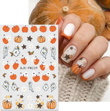 JMEOWIO Nagelsticker Halloween 9 Blatt Nail Art Sticker Selbstklebend Nagelaufkleber Süßes Gespens Kürbis Dekoration Nageldesign Zubehör