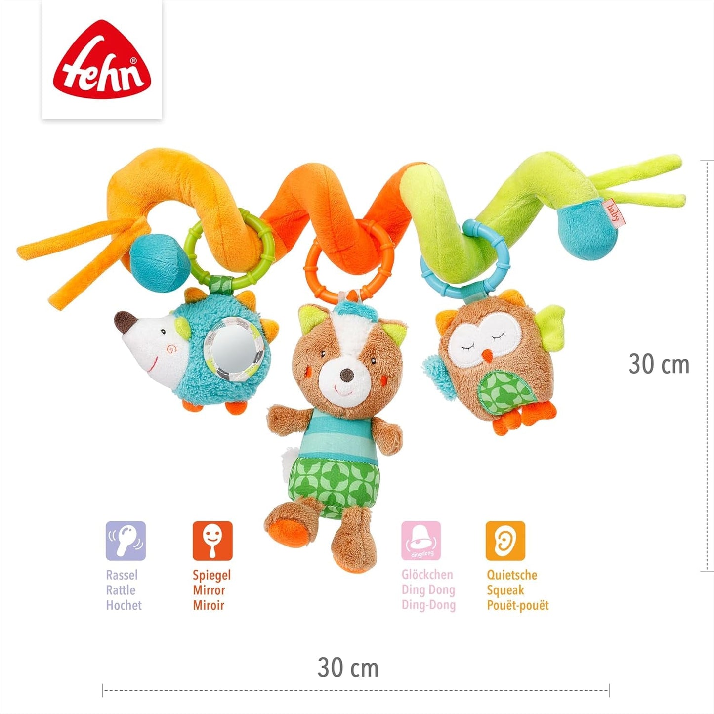 Fehn Activity Spiral Sleeping Forest – Kinderwagenspielzeug zum Anfassen und Halten – Babyspielzeug für Bett, Laufstall, Kinderwagen und Autositz – Motorikspielzeug für Babys und Kleinkinder ab 0+ Monaten Babyspielzeug Naty Shop