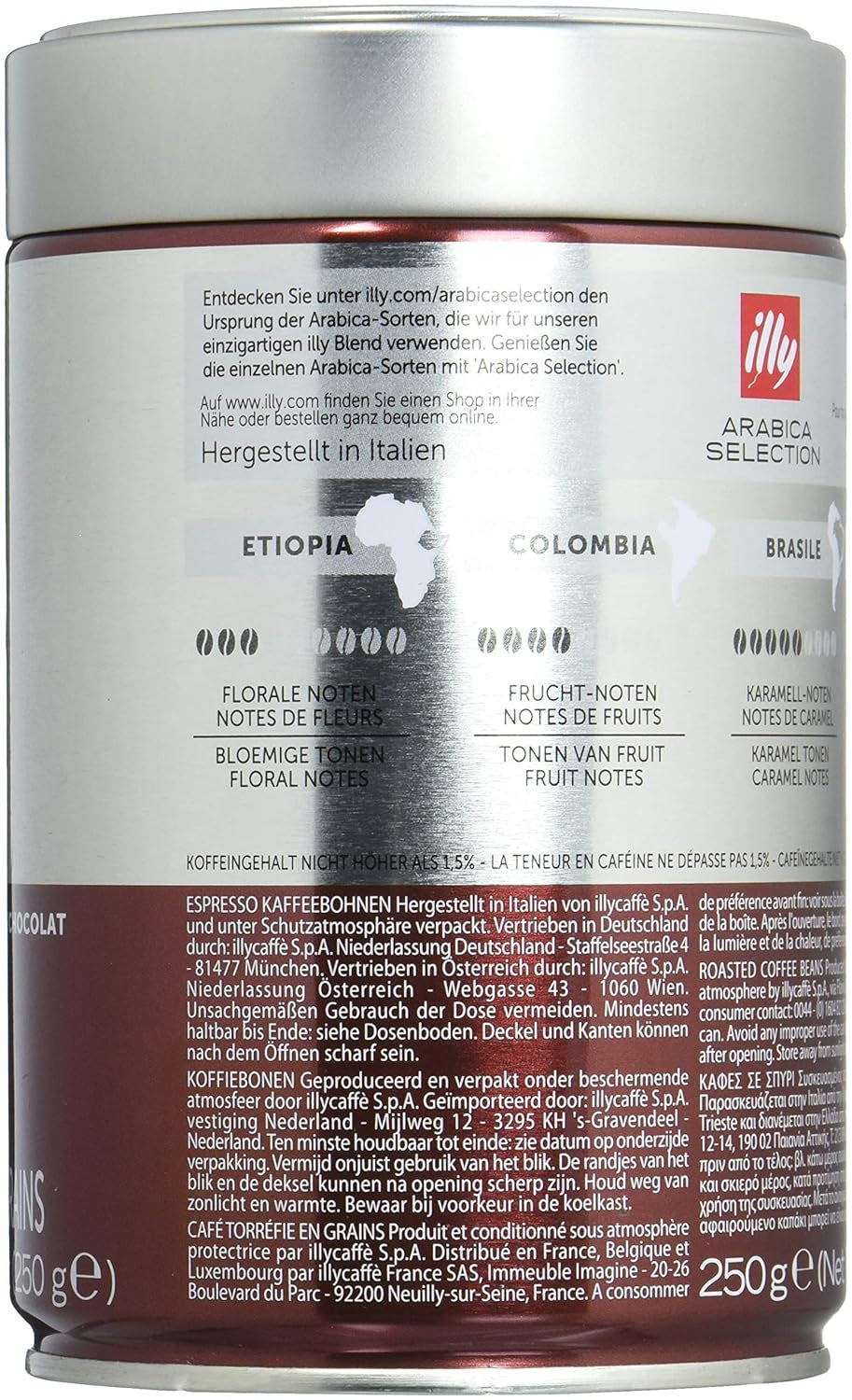 Illy-Kaffee, Espressobohnen aus der guatemaltekischen Arabica Selection – Packung mit 2 Portionen à 250g