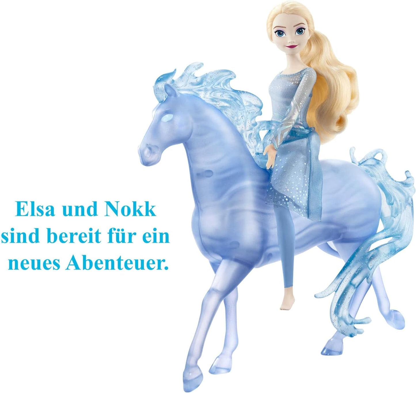Mattel DISNEY Frozen Elsa und Nokk – bewegliche Elsa-Puppe, majestätische Nokk-Wasserfigur, inspiriert vom zweiten Film, für Kinder ab 3 Jahren, HLW58