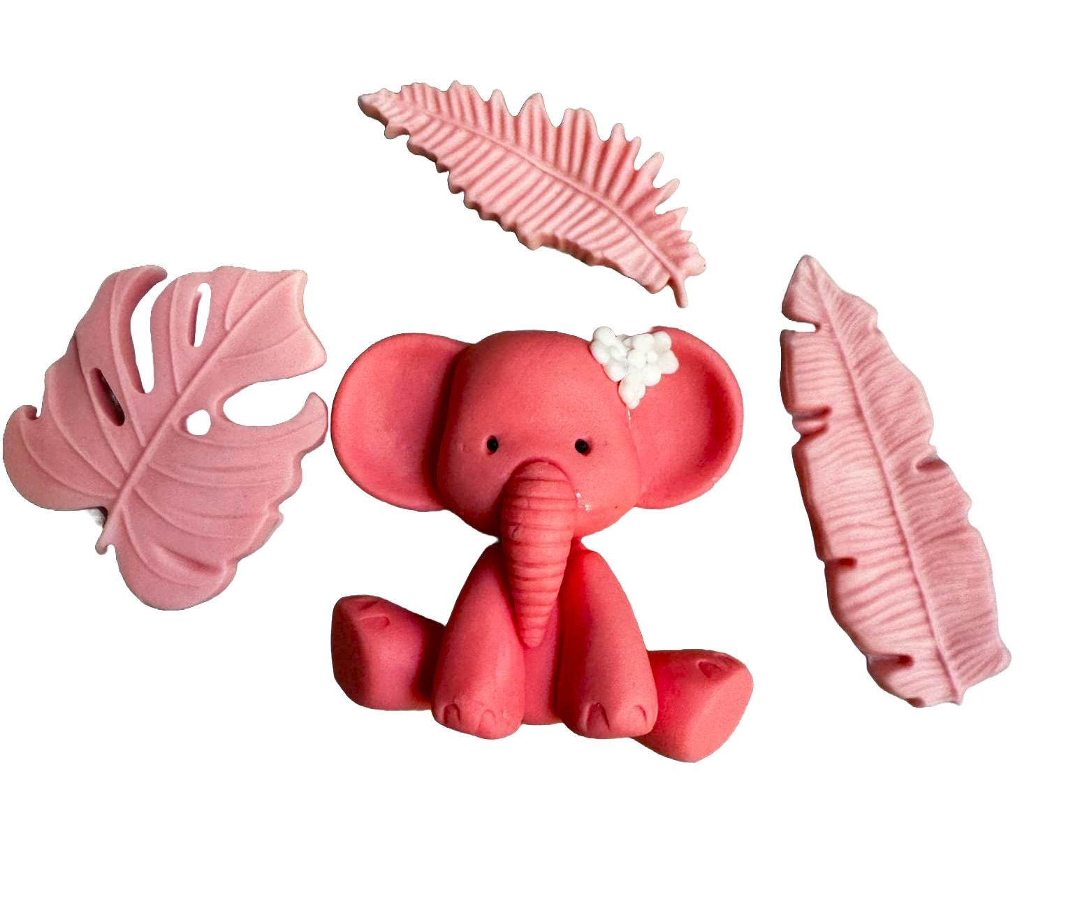 Set mit 4 essbaren Zuckerdekorationen, Taufe, Elefant, Mädchen, Dekorationen aus Zuckerpaste, Naty Shop