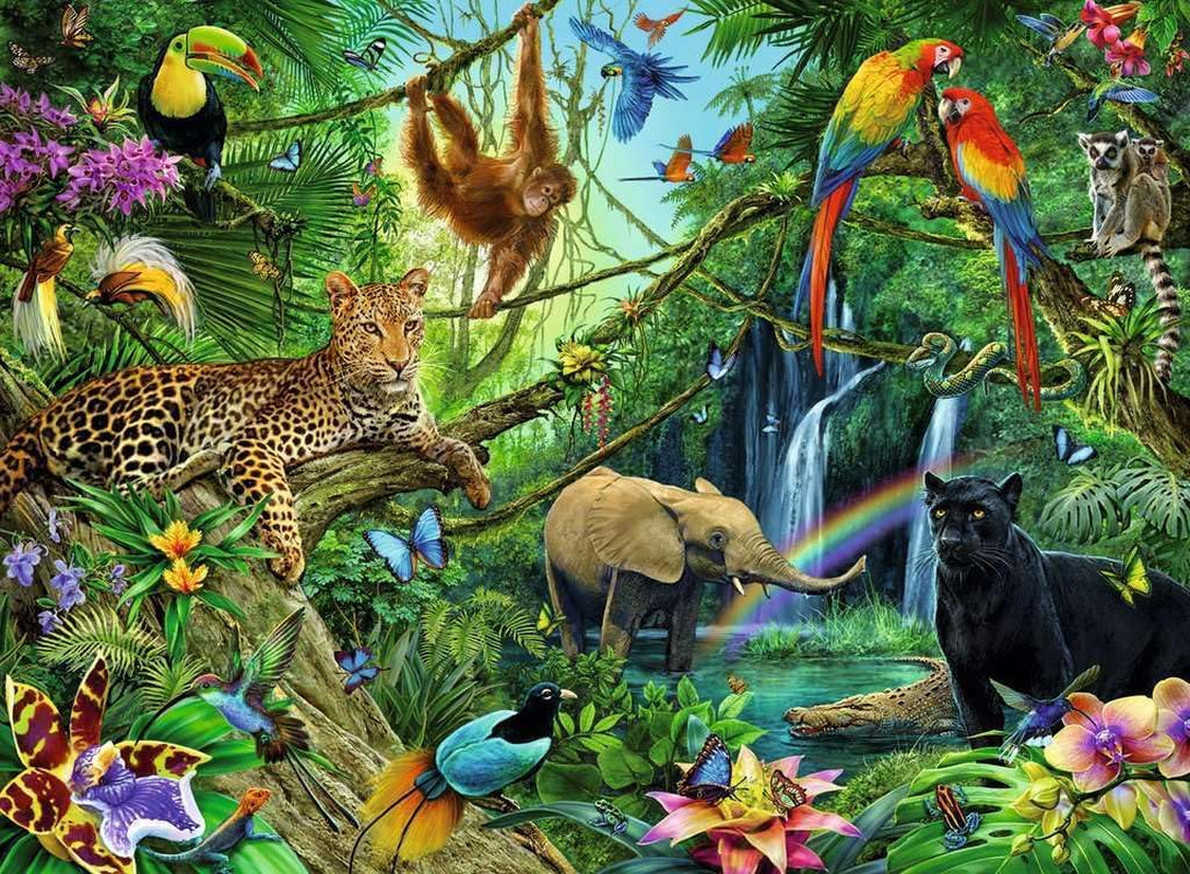 Ravensburger Puzzle für Kinder – 12660 Tiere im Dschungel – Tierpuzzle für Kinder ab 8 Jahren, mit 200 Teilen im Xxl-Format Puzzle Naty Shop
