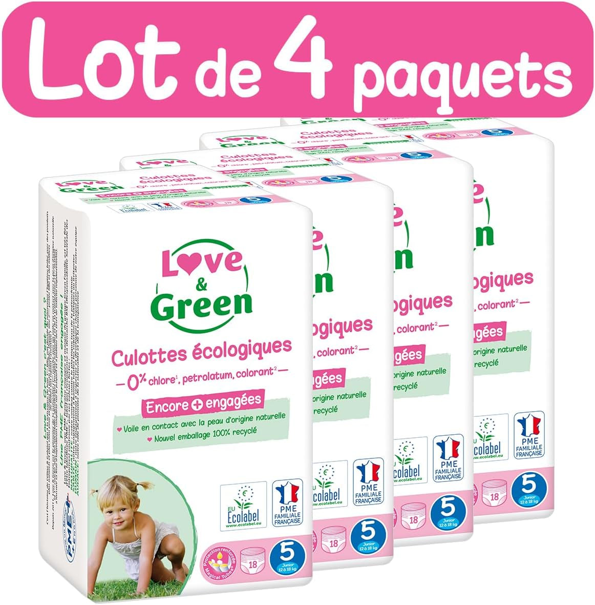 - Gesunde und ökologische Diadeln Größe 6 (+16 kg), 1-Monatspackung (72 Pants) — saugfähig, auslaufsicher und frei von unerwünschten Inhaltsstoffen (Verpackung kann variieren)