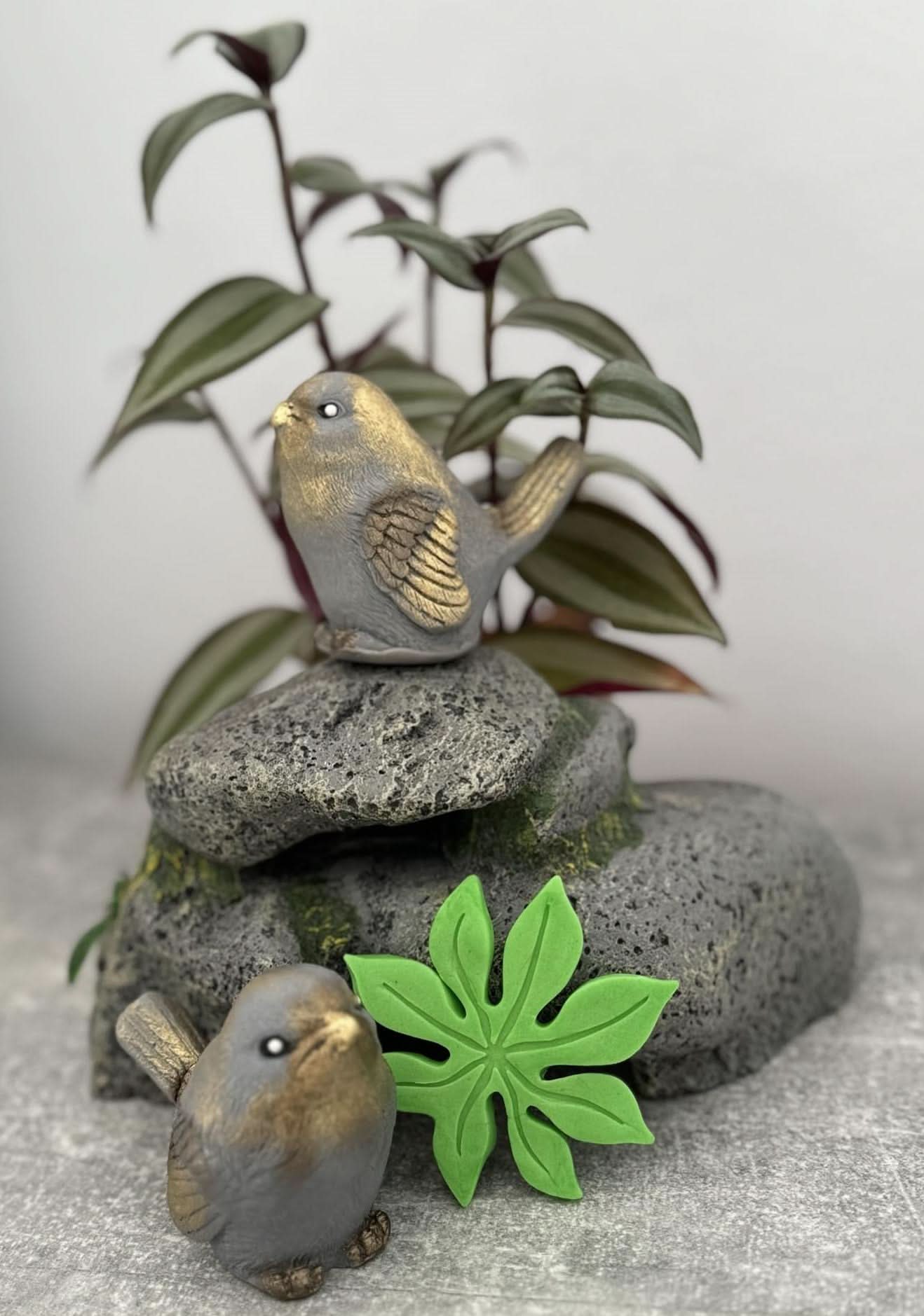 Set mit 3 essbaren Zuckerdekorationen, exotische Vögel, Zuckerpastendekorationen Nati Shop