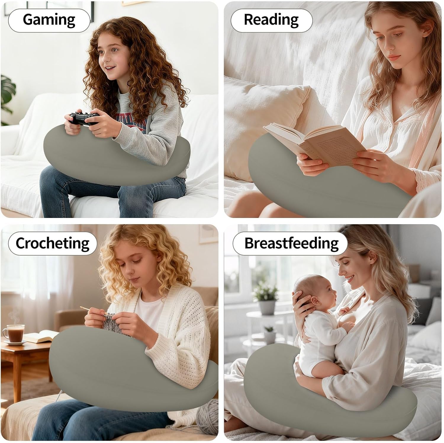 Lesekissen und Gaming-Kissen, tragbares aufblasbares Lesekissen mit Aufbewahrungstasche, ergonomisches Häkelkissen zum Lesen, Spielen, Häkeln und Arbeiten