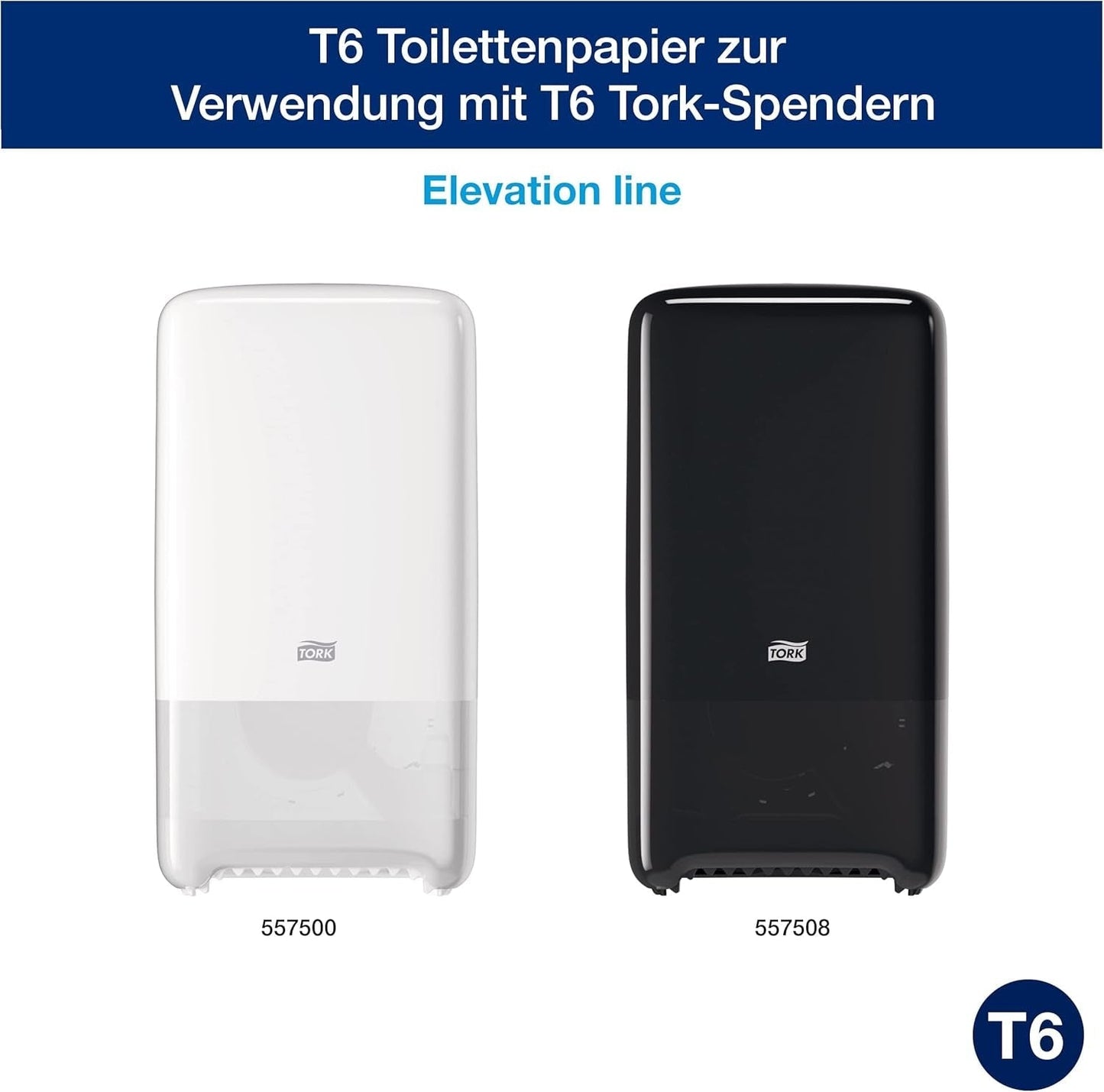 Tork 127530 Hochwertiges, weiches Midi-Toilettenpapier für Tork T6 Doppelrollen-Toilettenpapierspender / 2-lagiges, reißfestes, weiches Toilettenpapier, 27er-Pack (27 x 100 Meter)
