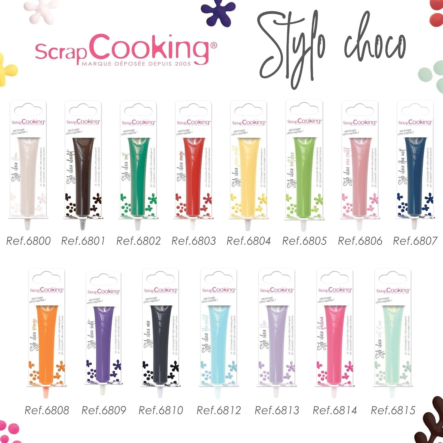 Scrapcooking – Pastellgelber Zuckerstift – gelber Schreibzucker 25 g – dekorativer essbarer Zuckerstift – Schreiben und Zeichnen – Beschriften von Fondant, Zuckerguss, Kuchen – 6804