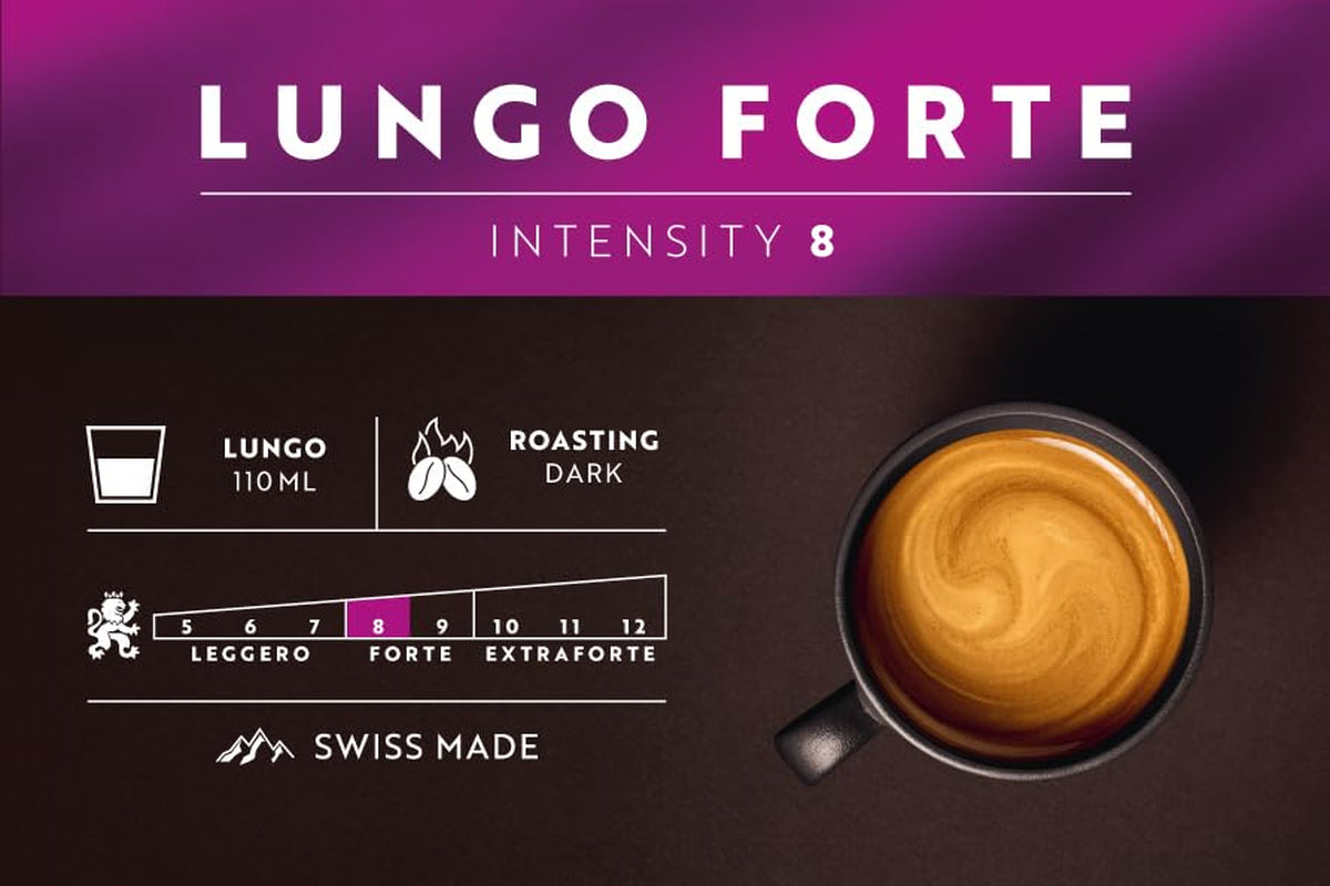 Café Royal Professional Pads, Lungo Forte, 50 Nespresso (R) Professional kompatible Pads für Büro und Gastronomie, Rainforest Alliance zertifiziert, 100 Prozent Arabica Kaffee, Intensität 8