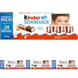 Kinder Chocolate – Gefüllte Milchschokoladenriegel – 1 Packung mit 24 einzelnen Riegeln (24 x 12,5 g).