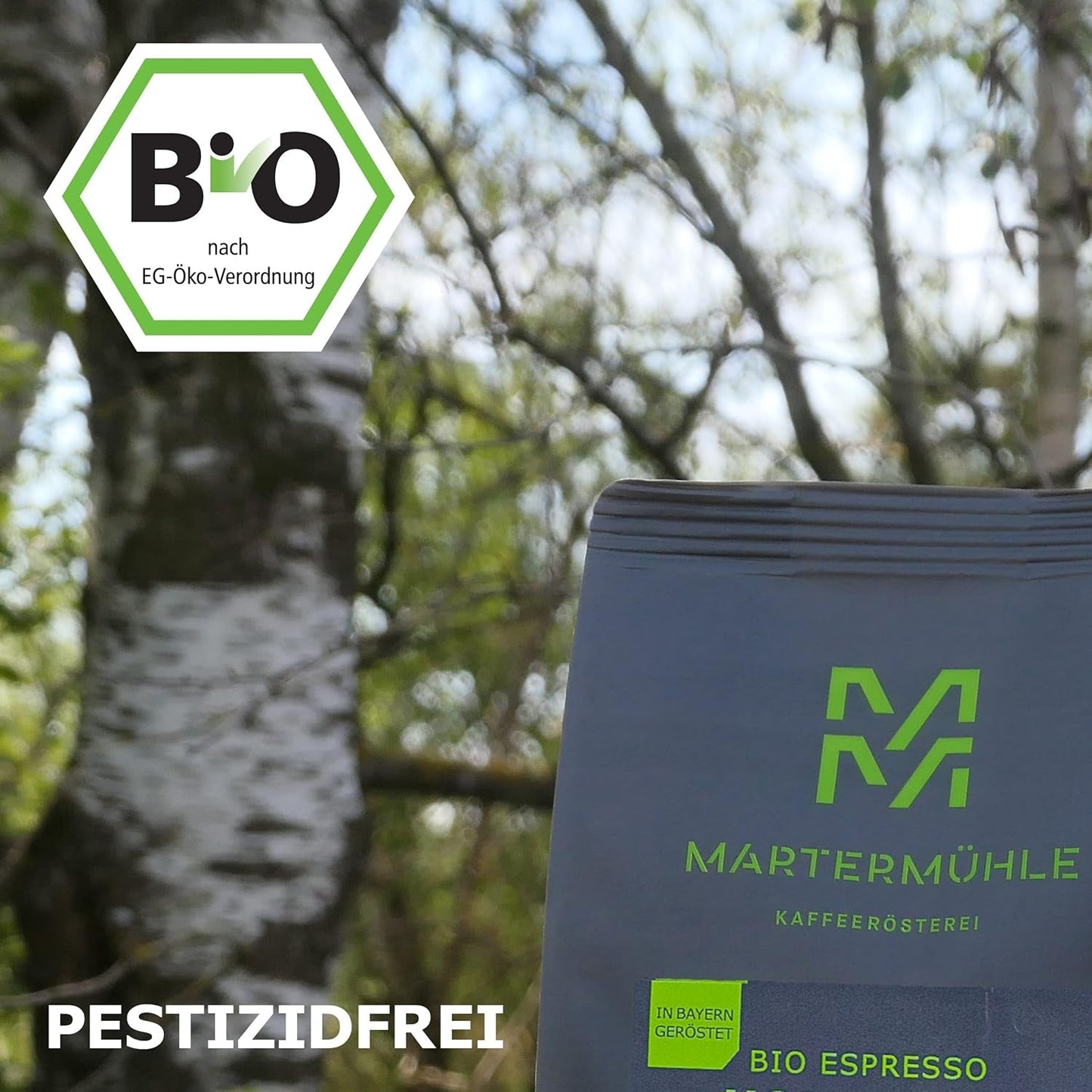 Martermühle Mexiko Bio Espressobohnen entkoffeiniert 1kg mittelkräftig I Arabica I Geschmacksrichtung: Nougat, Zartbitterschokolade I Ganze Bio Espresso-Bohnen schonend geröstet, säurearm
