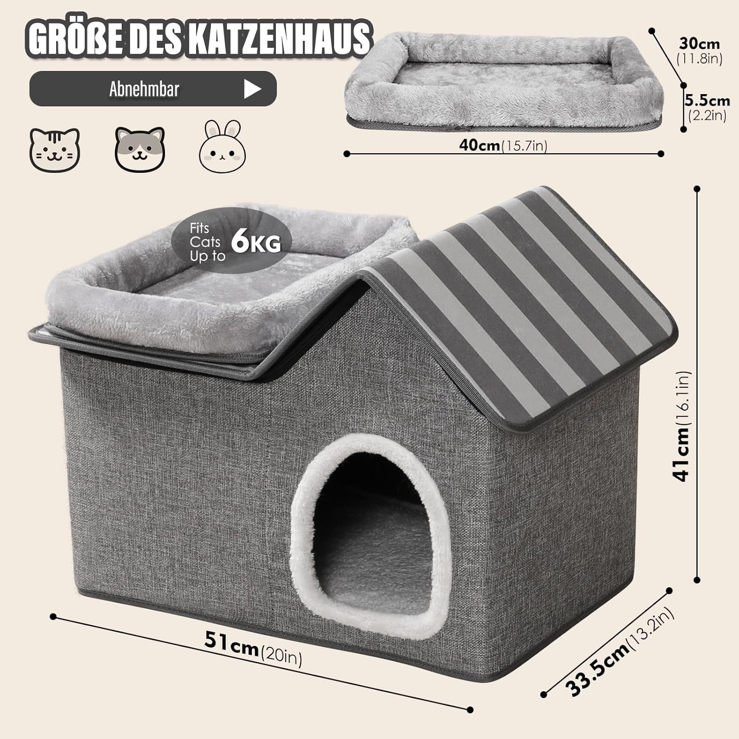 Decken und Möbel, Haustiere, Höhlen und Häuser, Katzen, Katzenbetten, Katzenbetten, Matratzen