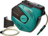 Amazon Basics Wandschlauchtrommel mit Schlauch, selbstaufrollend, 15 m, Marinegrün, Schwarz