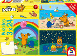 Schmidt Spiele 56212 Maus Gute Freunde 3X24 Teile Puzzle für Kinder Blaues Puzzle Naty Shop Standardtitel