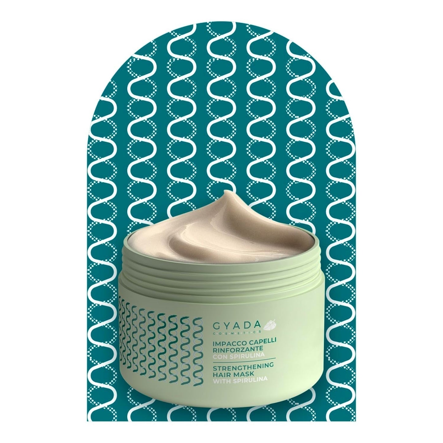GYADA COSMETICS Spirulina Haarstärkungspaket, nährend, gegen Haarausfall, zwei Spitzen wirken, 250 ml + Kamm aus Buchenholz, ideal zum Entwirren aller Haartypen, Naty Shop Haarmaske