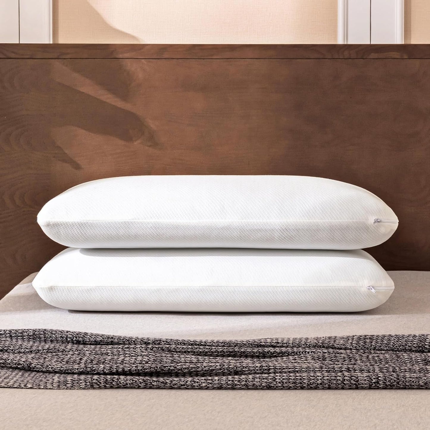 EGO HOME Kissen Memory Foam Weiches ergonomisches Kissen für Rückenschläfer Seitenschläfer Nackenstützkissen mit atmungsaktivem und waschbarem Bezug, Öko-Tex-zertifiziert, Nackenkissen 75 x 35 cm Perne Standard Naty Shop