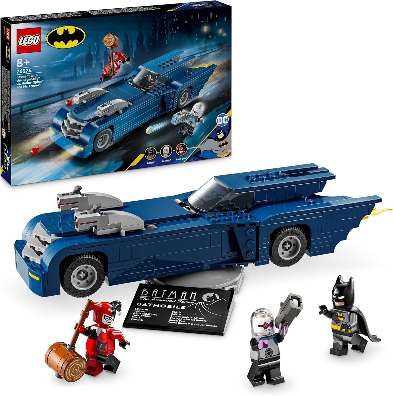 LEGO DC Batman: Batman im Batmobil vs. Harley Quinn und Mr. Freeze Cartoon-Auto, Spielzeug für Kinder, Geschenk für Jungen und Mädchen ab 8 Jahren, 76274 Bausets. Besuchen Sie den LEGO-Store. Standardtitel
