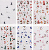 JMEOWIO Nagelsticker Weihnachten 6 Blatt Nail Art Sticker Selbstklebend Nagelaufkleber Schneeflocke Winterurlaub Niedliche Dekoration Nageldesign Zubehör