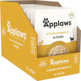 Applaws 100 % natürliches Nassfutter für Katzen, Hühnerbrust in Brühe – Packung mit 12 70-g-Beuteln