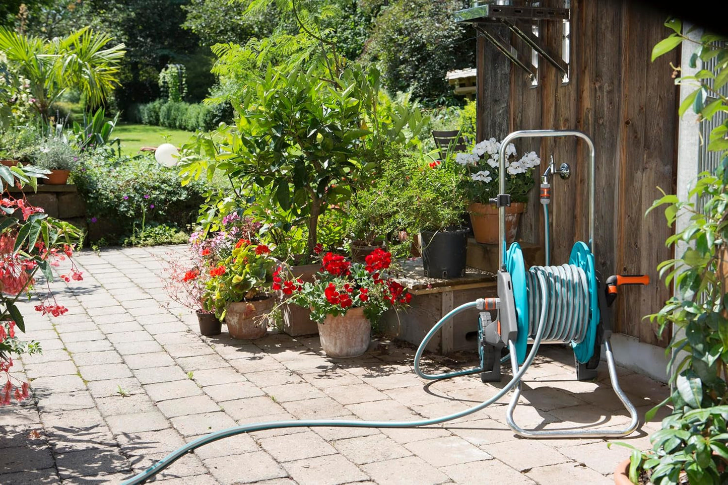 Anschlussset Gardena Classic 13 mm (1/2 Zoll), 1,5 m: Schlauchadapter zum Anschluss von Schlauchtrommel, Schlauch mit Systemkomponenten, 22 bar (18011-20)