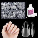 Kurze künstliche Nägel, Ballerina, 500 Stück, zum Aufkleben, 12 Größen, künstliche Nägel, kurze, weiche Gel-Nagelspitzen mit vollständiger Abdeckung für Gelnägel, kurz S