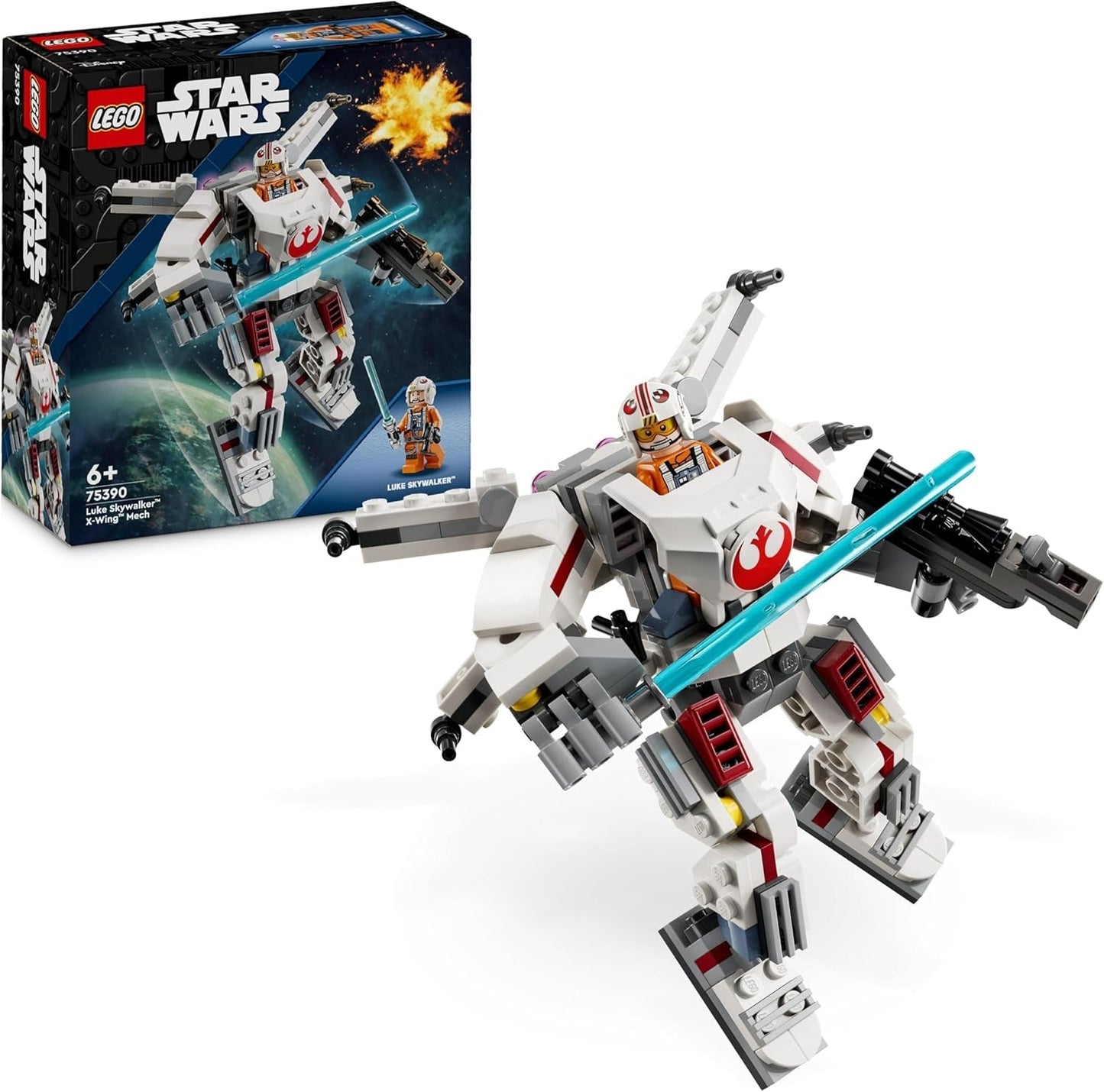 LEGO Star Wars: Luke Skywalkers X-Wing Mech, Sammelspielzeug, Action-Abenteuer, Geschenkidee für kreative Jungen und Mädchen ab 6 Jahren, 75390 Bausets