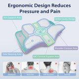 HOMCA Nackenkissen, ergonomisches Memory-Schaum-Kissen, 3D-Kühlkissenbezug für Rücken-, Seiten- oder Bauchlage, 62 x 41 x 9,5/12,5 cm, orthopädische Nackenkissen, Naty Shop